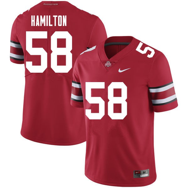 Ohio State Buckeyes #58 Ty Hamilton Men Embroidery Jersey Red